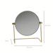 Oglindă de machiaj cu bază minimalistă aurie, 20,5 x 18,5 x 8 cm