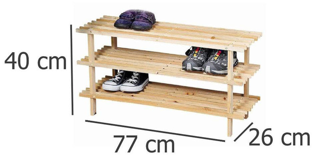 Raft pentru pantofi din lemn de pin, KESPER