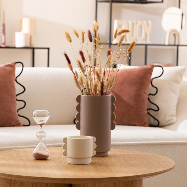 Vază cu urechi ceramică Hind H25 -taupe