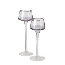 Suporturi de lumanari din sticla SMOLA, 2 buc 20-23 cm