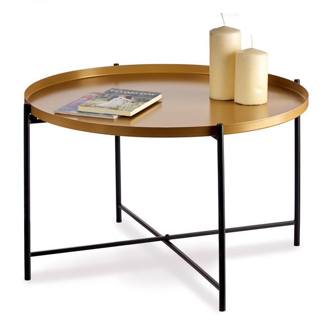 Masuta de cafea joasa cu blat auriu, 76,5 cm