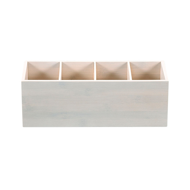 Recipient din bambus pentru tacâmuri, șervețele, 4 compartimente, Kesper