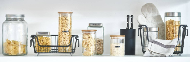 Recipient din sticlă cu capac din bambus, 1600ml, ZELLER