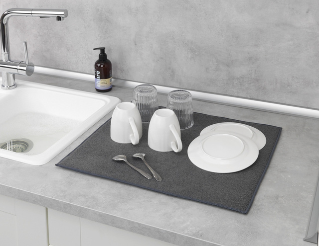 Covor de uscare MIKO, 47 x 40 cm, gri, WENKO