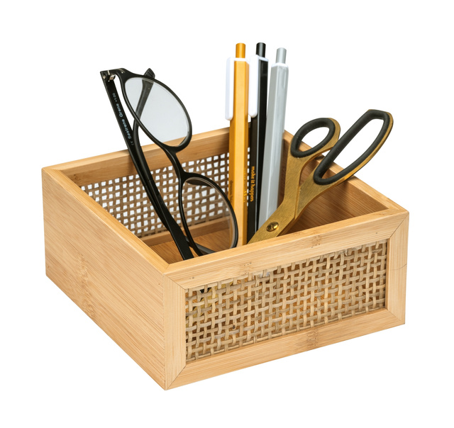 Suport cosmetice ALLEGRE BAMBOO, 15 x 7 x 15 cm, WENKO