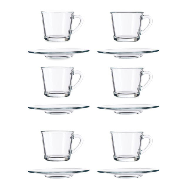 Serviciu de cafea din sticla transparenta, 190 ml