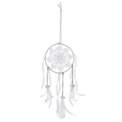 Dream catcher de perete FOLK, Ø 16,5 x 56 cm, alb