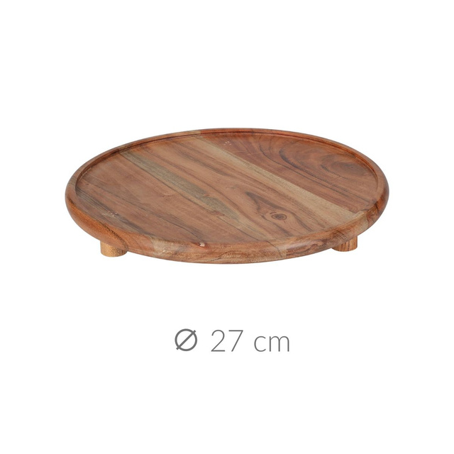 Tava rotunda din lemn de salcam