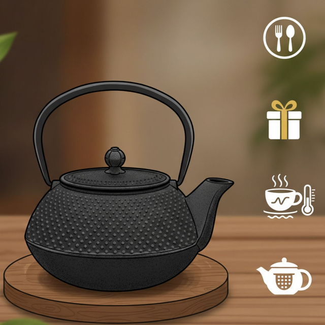 Cumpăna din fontă cu cești și suport KOGA, 1200 ml, aurie