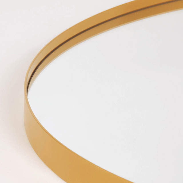 Oglindă rotundă NOOR, ramă metalică, culoare aurie, Ø 80 cm
