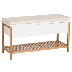 Dulap pentru pantofi cu banca bej FINJA, bambus, Wenko