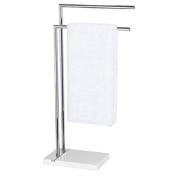 Suport pentru prosoape NOBLE WHITE - cu 2 brațe, cromat, WENKO, alb