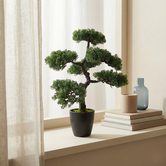 Copacul Bonsai artificial în ghiveci, 32 x 32 x 50 cm, model 3