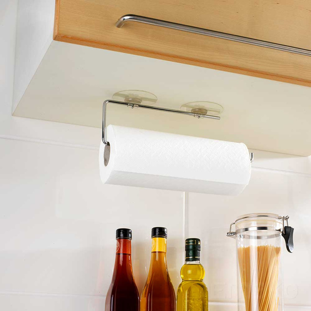 Suport pentru prosoape de hârtie de bucătărie, Static-Loc - oțel cromat, WENKO