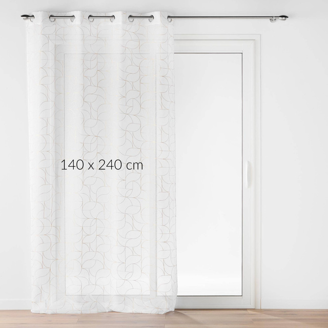 Perdea cu inele și imprimeu aur, LOUXOR, 140 x 240 cm