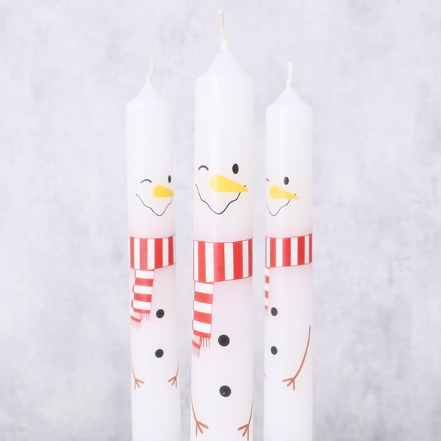 Lumânări de masă cu motiv festiv, 3 buc., 16 cm