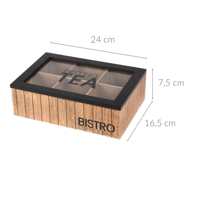 Cutie pentru ceai Bistro, 24 x 16,5 x 7,5 cm