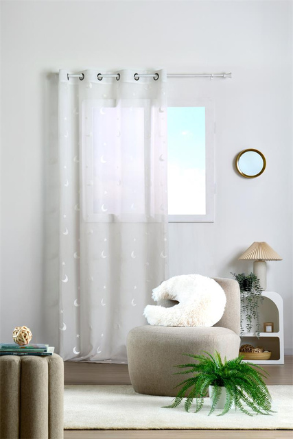 Cortină cu motiv de lună 140 x 260 cm, albastru