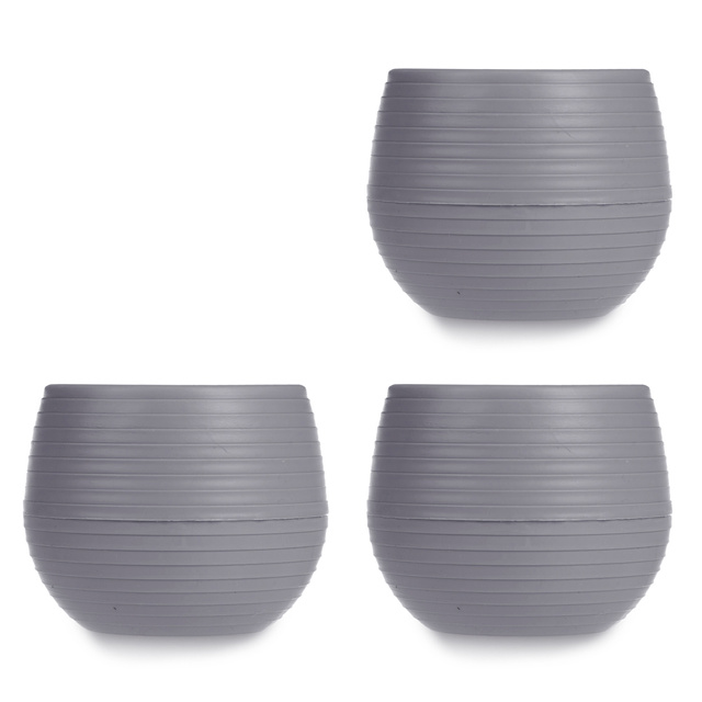 Ghivece de flori cu auto-udare, plastic, 3 buc, Ø 10 cm