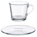 Serviciu de cafea din sticla transparenta, 190 ml