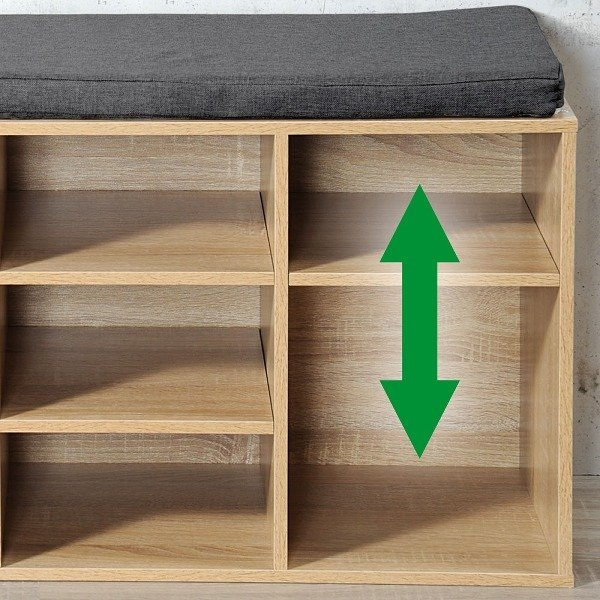 Organizator incaltaminte Kesper, Lemn/Textil, 10 compartimente, Maro