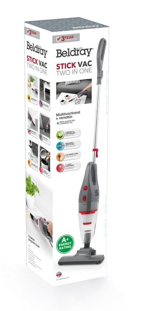 Aspirator vertical 2 în 1 Beldray, 600 W, 1 l