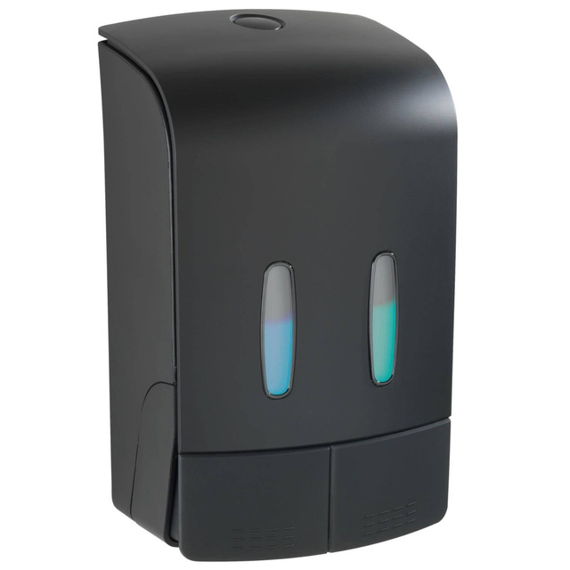 Distribuitor de sapun si dezinfectant TARTAS, cu doua camere, 960 ml, negru, Wenko