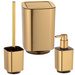 Set accesorii baie AURON, dozator sapun lichid + perie de toaleta + cos baie, WENKO