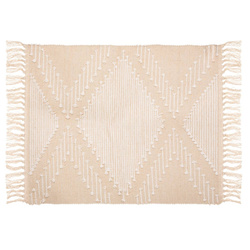 Covor bej Cot Sand, bumbac, boho, 60 x 90 cm