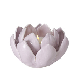 Sfeșnic din ceramică, floare, LIRIO, 8 x 10 cm