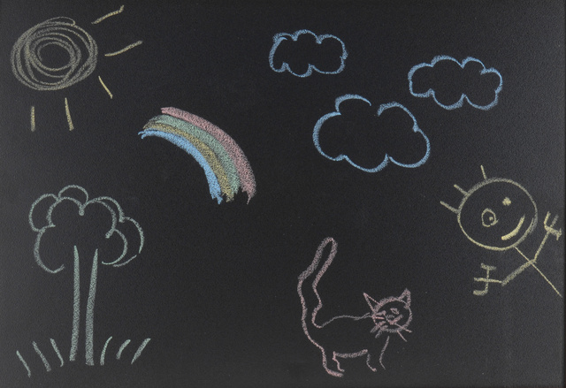 Tablă de cretă autocolantă - tablă de cretă pentru copii + 5 x cretă incluse, 45 x 200 cm