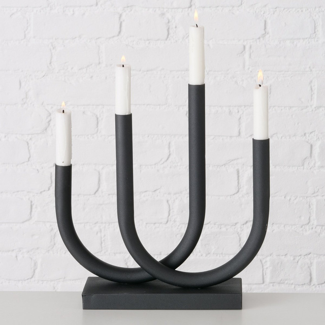 Suport de lumanare din metal Tonis, 34 x 33 cm, negru