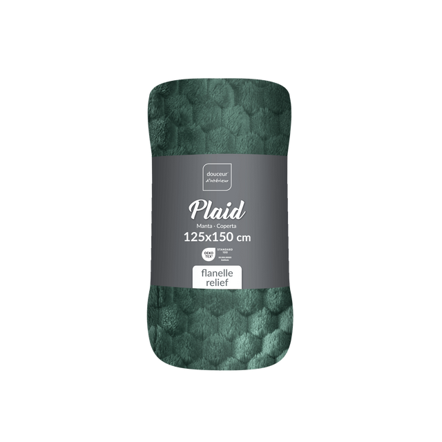 Pătură din flanel 125 x 150 cm FROSTY, verde
