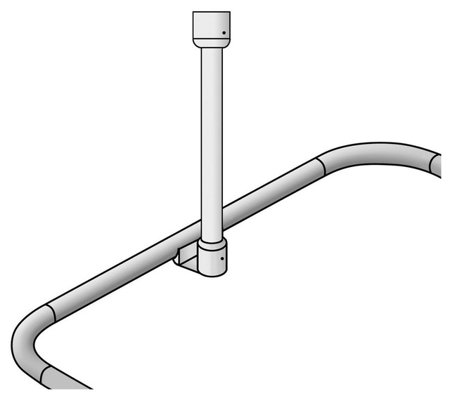 Suport pentru suspendarea tijei de perdea de duș, Ø 2 cm, 57 cm, WENKO, alb
