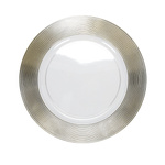 Placă transparentă cu decor auriu, Ø 33 cm