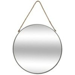 Oglindă decorativă, suspendată, rotundă, Ø 55 cm, gri