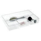 Organizator pentru cosmetice Wenko Femne, 4 compartimente, Plastic, Transparent