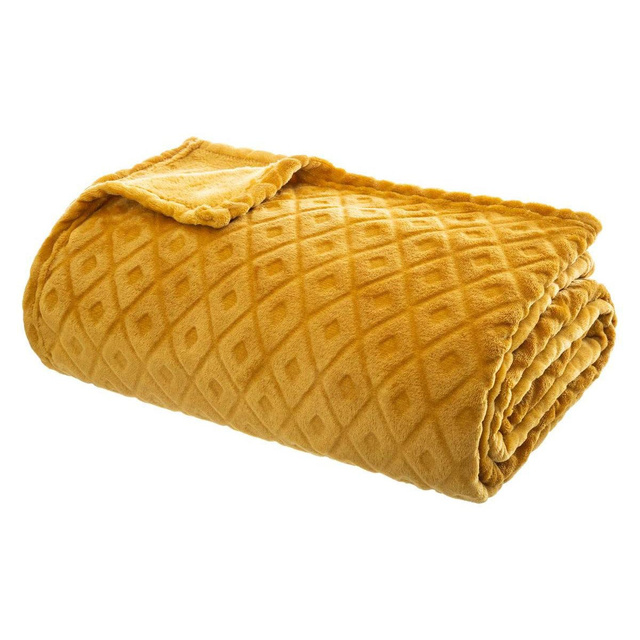 Pătură moale, cuvertură de pat LOSAN, carouri 3D, 180 x 230 cm