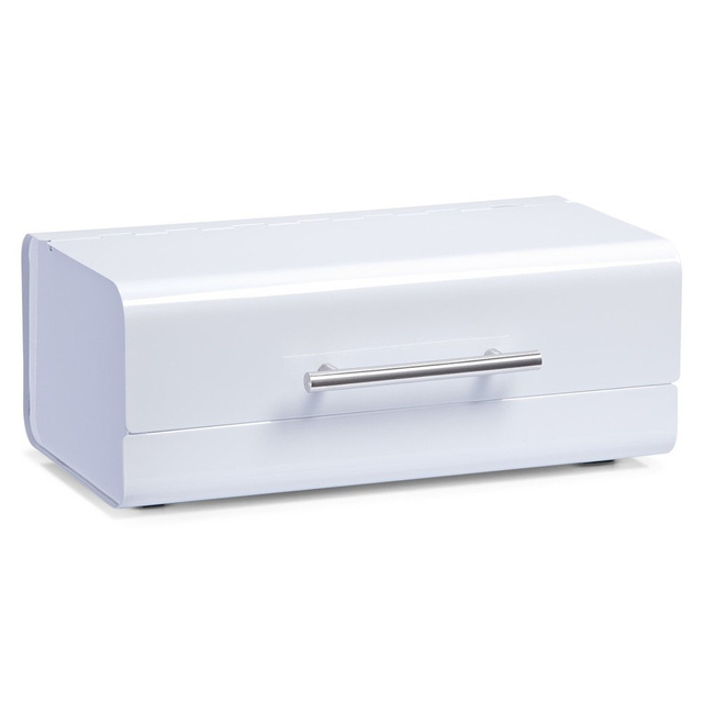 Cutie metalică pentru pâine, recipient pentru produse de panificație, ZELLER, albă