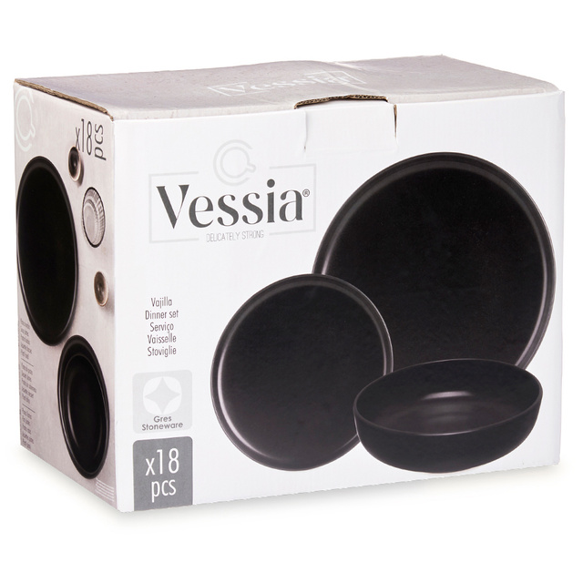 Serviciu de masa gresie neagra, 18 elemente