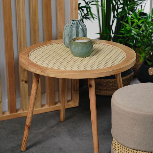 Masuta de cafea Kali, blat din impletitura vieneza