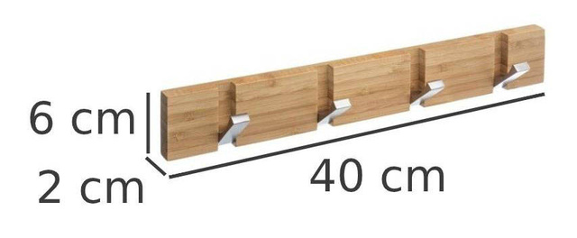 Cuier pentru hol BAMBOO, 4 carlige