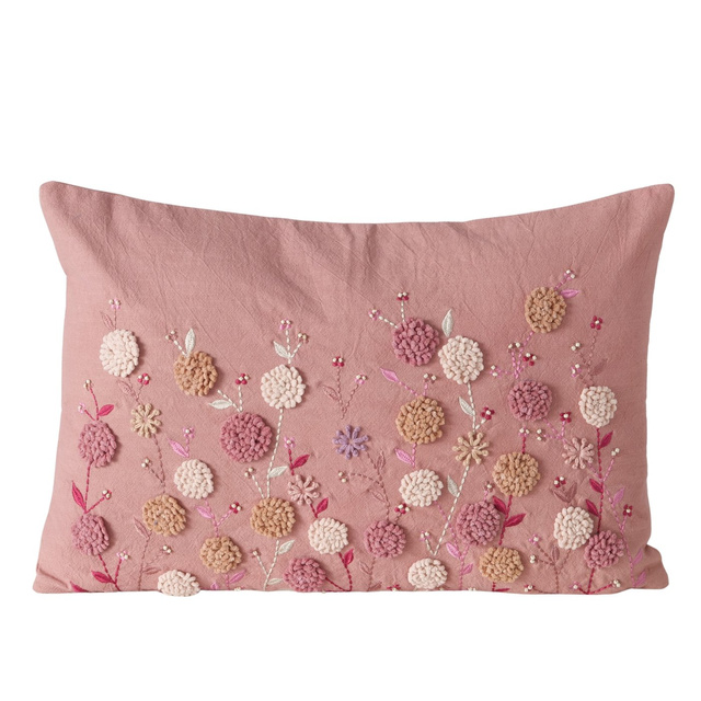 Perna decorativă brodată cu flori HENRIKE, 59 x 39 cm