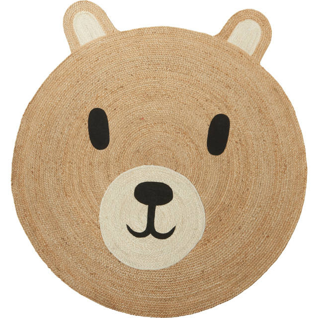 Covoraș pentru camera copiilor NIMI, urs cu urechiușe, Ø 117 cm