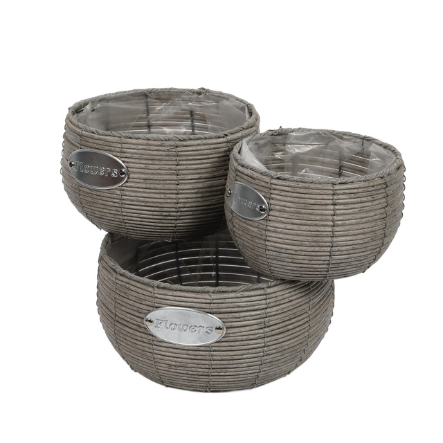 Set ghivece rotunde, 3 buc, diferite dimensiuni