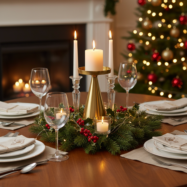 Candelabru decorativ, auriu, 17 cm