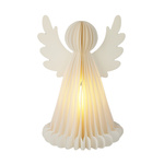 Decorație de Crăciun strălucitoare, înger din hârtie cu 6 LED-uri