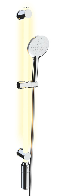 Suport dus LED cu dus de mana, 12 culori, set, WENKO