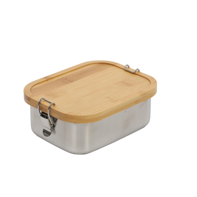 Cutie de pranz cu capac din bambus, 16 x 11,5 x 6 cm