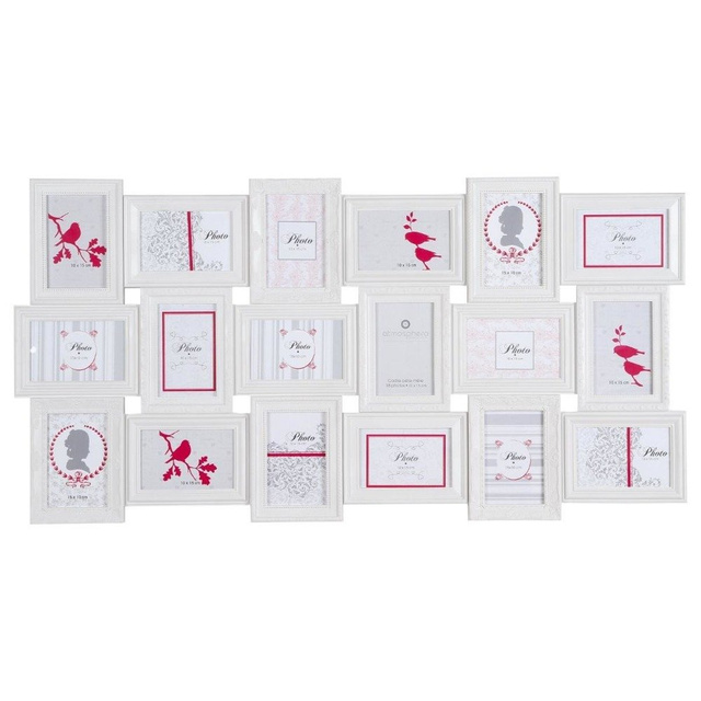 Rama foto colaj 18 fotografii, Alb, 103x53x2 cm, Atmosphera Créateur d'intérieur